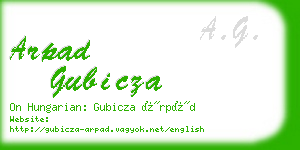 arpad gubicza business card